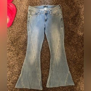 Fashion nova light blue bell bottom jeans